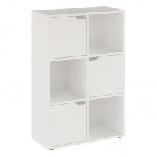 Βιβλιοθήκη Bookel pakoworld μελαμίνης σε λευκή απόχρωση 59.5x27.5x89εκ