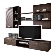 Σύνθετο σαλονιού Salome pakoworld LED wenge 200x41x190εκ Σύνθετο σαλονιού Salome pakoworld LED wenge 200x41x190εκ