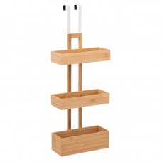 Ραφιέρα πόρτας Foco pakoworld μπαμπού-φυσικό λευκό 28x17.3x75εκ