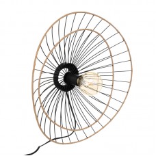 Φωτιστικό τοίχου-απλίκα Alara pakoworld E27 40W χρυσό-μαύρο Φ45x11εκ