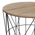 Βοηθητικό τραπέζι Kumi pakoworld mdf επιφάνεια oak και μέταλλο σε μαύρη απόχρωση Φ40x41εκ