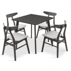 Tραπεζαρία Benson - Orlean pakoworld σετ 5τμχ rustic grey - ύφασμα γκρι 80x80x75εκ Tραπεζαρία Benson - Orlean pakoworld σετ 5τμχ rustic grey - ύφασμα γκρι 80x80x75εκ