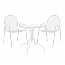 Τραπεζαρία Watson-Tarete pakoworld σετ 3τεμ μέταλλο σε λευκή απόχρωση