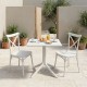 Τραπεζαρία Groovy Crossie pakoworld σετ 3τεμ λευκό PP 60x60x76εκ