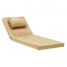 Μαξιλάρι ξαπλώστρας Sunset pakoworld ύφασμα μπεζ 60x185x10εκ