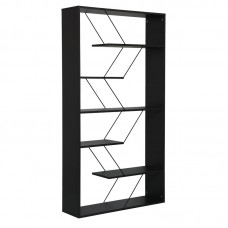 Βιβλιοθήκη Tars pakoworld ανθρακί-μαύρο 84x24x157εκ