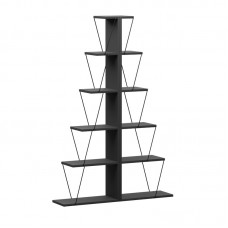 Βιβλιοθήκη mini Tars pakoworld ανθρακί-μαύρο 130x22x146εκ