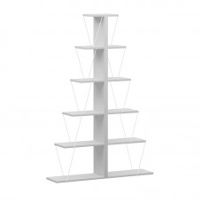 Βιβλιοθήκη mini Tars pakoworld λευκό 130x22x146εκ