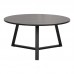 Τραπέζι σαλονιού Berton pakoworld σε όψη μαρμάρου με μαύρο μέταλλο Φ80x40εκ