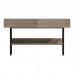 Κονσόλα Vien pakoworld σε sonoma-μαύρη απόχρωση 139x43x75.5εκ