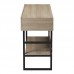 Κονσόλα Vien pakoworld σε sonoma-μαύρη απόχρωση 139x43x75.5εκ