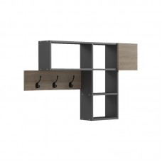 Κρεμάστρα τοίχου Wenia pakoworld σε sonoma-ανθρακί απόχρωση 99.5x15x61εκ