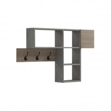 Κρεμάστρα τοίχου Wenia pakoworld σε sonoma απόχρωση με μπεζ μαρμάρου 99.5x15x61εκ