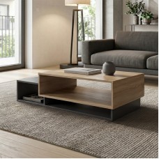 Τραπέζι σαλονιού Dekost pakoworld σε sonoma-ανθρακί 105x50x32εκ Τραπέζι σαλονιού Dekost pakoworld σε sonoma-ανθρακί 105x50x32εκ