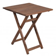 Τραπέζι Retto pakoworld μασίφ ξύλο οξιάς καρυδί εμποτισμού 60x60x71εκ