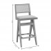 Σκαμπό bar με μπράτσα Winslow pakoworld ξύλο rubberwood μαύρο-pvc rattan φυσικό-ύφασμα γκρι (2 ΤΜΧ) Σκαμπό bar με μπράτσα Winslow pakoworld ξύλο rubberwood μαύρο-pvc rattan φυσικό-ύφασμα γκρι (2 ΤΜΧ)