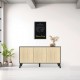 Μπουφές Billie pakoworld ανθρακί-sonoma 149x40x77εκ Μπουφές Billie pakoworld ανθρακί-sonoma 149x40x77εκ