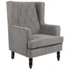 Πολυθρόνα - μπερζέρα Efficient pakoworld ύφασμα χρώμα γκρι-μαύρο 72x97x100εκ