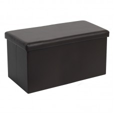 Σκαμπό-μπαούλο Cooperation pakoworld pu μαύρο 76x38x38εκ