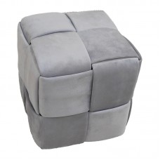 Σκαμπό Jisko pakoworld γκρι βελούδο 38x38x40εκ