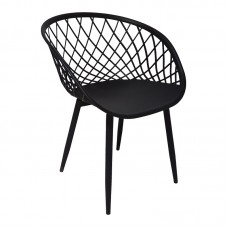 Καρέκλα Ezra pakoworld μαύρο pp-πόδι μαύρο μέταλλο 62x42x82εκ (4 ΤΜΧ)