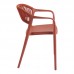 Πολυθρόνα Ankara pakoworld στοιβαζόμενη pp-pe rattan σε terracotta απόχρωση 54x55.5x77εκ Πολυθρόνα Ankara pakoworld στοιβαζόμενη pp-pe rattan σε terracotta απόχρωση 54x55.5x77εκ