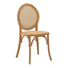 Καρέκλα Camil pakoworld φυσικό ξύλο οξιάς-φυσικό rattan 45x50x94εκ