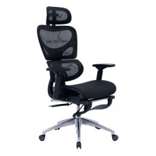 Καρέκλα γραφείου διευθυντή με υποπόδιο Thelonius pakoworld mesh μαύρο