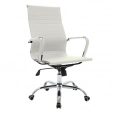 Καρέκλα γραφείου διευθυντή Valter pakoworld λευκό pu 55.5x58x108εκ
