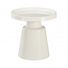 Βοηθητικό τραπέζι Ginoze Inart μέταλλο σε λευκή απόχρωση Φ50x48.5εκ