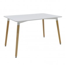 Τραπέζι Natali pakoworld MDF λευκό-πόδια φυσικό 120x80x76εκ