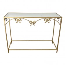 Κονσόλα Frensia Inart μέταλλο σε χρυσή απόχρωση 100x30x80εκ