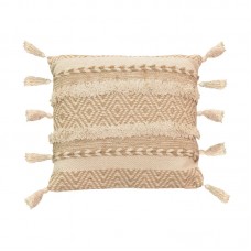 Μαξιλάρι Labrinth Inart μπεζ-εκρού ύφασμα 45x45x2.5εκ