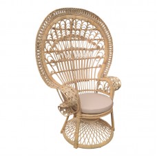 Πολυθρόνα Dorothy Inart με μπεζ μαξιλάρι-φυσικό rattan 115x57x150εκ