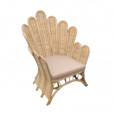 Πολυθρόνα Fragia Inart με μπεζ μαξιλάρι-φυσικό rattan 103x90x120εκ