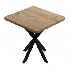 Τραπέζι Prestone pakoworld oak μελαμίνης-μαύρο μέταλλο 70x70x75εκ Τραπέζι Prestone pakoworld oak μελαμίνης-μαύρο μέταλλο 70x70x75εκ