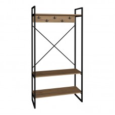 Έπιπλο εισόδου Levento pakoworld oak με μαύρο μεταλλικό σκελετό 88x34x180εκ