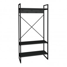 Έπιπλο εισόδου Levento pakoworld ανθρακί με μαύρο μεταλλικό σκελετό 88x34x180εκ