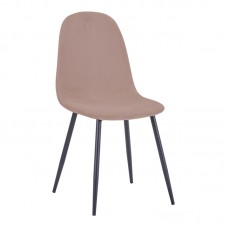 Καρέκλα Bella pakoworld σάπιο μήλο βελούδο-πόδι μαύρο μέταλλο 43x52x88εκ