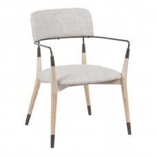 Πολυθρόνα Sentana pakoworld μέταλλο-ξύλο και ύφασμα σε μπεζ-καφέ απόχρωση 56.5x56x79εκ