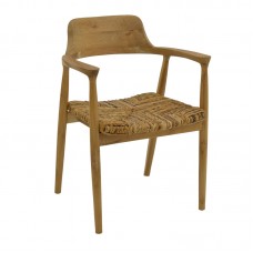 Πολυθρόνα Denverone pakoworld φυσικό teak ξύλο-banana σχοινί 57x54x79εκ