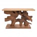 Κονσόλα Nasiol Inart teak ξύλο σε φυσική απόχρωση 120x40x75εκ
