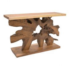 Κονσόλα Nasiol Inart teak ξύλο σε φυσική απόχρωση 120x40x75εκ