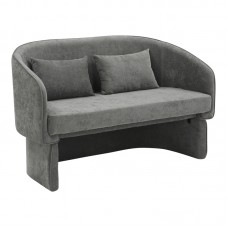 Καναπές διθέσιος Playmob pakoworld ύφασμα σε γκρι απόχρωση 65x128x79εκ