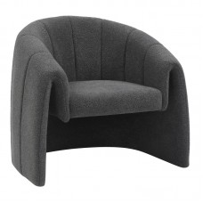 Πολυθρόνα Fassy pakoworld μπουκλέ ύφασμα σε ανθρακί απόχρωση 80x66x80εκ