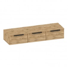 Κονσόλα με 3 συρτάρια Doha pakoworld σε μαύρη με oak απόχρωση 120x39x22cm