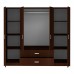 Ντουλάπα τετράφυλλη Royal pakoworld με συρτάρια wenge 200x58x177εκ