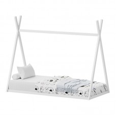 Παιδικό κρεβάτι Lilly τ.Montessori pakoworld ξύλο πεύκου σε λευκή απόχρωση 90x190εκ