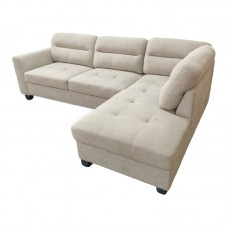 Γωνιακός καναπές αριστερή γωνία Camile pakoworld ύφασμα σε μπεζ απόχρωση 270x174x95εκ