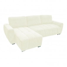 Γωνιακός αναστρέψιμος καναπές-κρεβάτι Vivad pakoworld ύφασμα σε μπεζ απόχρωση 275x164x91εκ